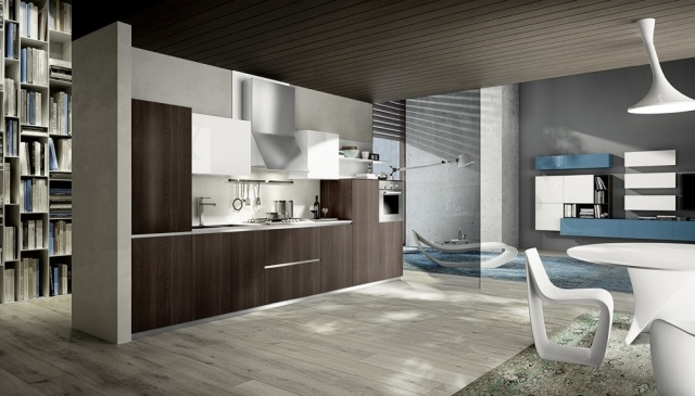 nápady moderné-kuchyne nábytok-kuchynské linky dizajn-drevo nálada-kompozit nápady interiérový dizajn kuchynský nábytok-kuchynské skrinky dizajn-drevená nálada