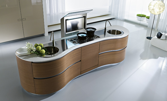 kuchynský nábytok kolekcia pedini duna krivky bez úchytiek Moderné kuchyne, kolekcia pedini dun, zaoblené predné časti bez rukovätí