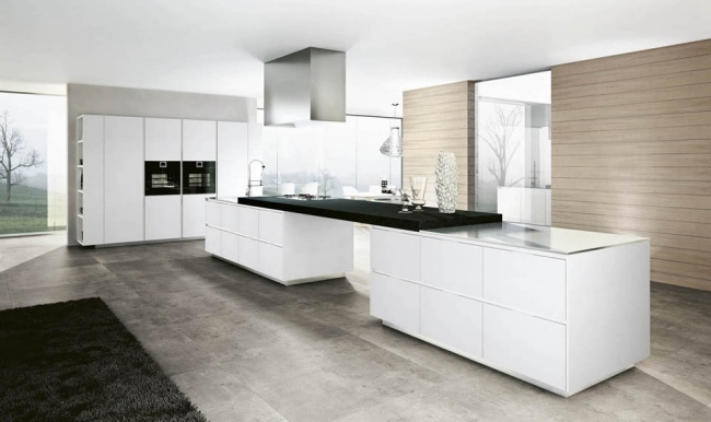 Moderná kuchyňa Domus biela čierna vstavaná pec