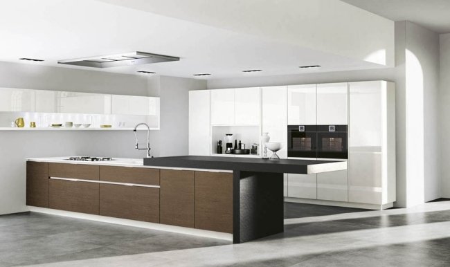 Moderný kuchynský ostrovček drevený predný rad Domus