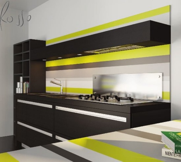 Moderné kuchyne-De-Rosso-pruhy-žlté