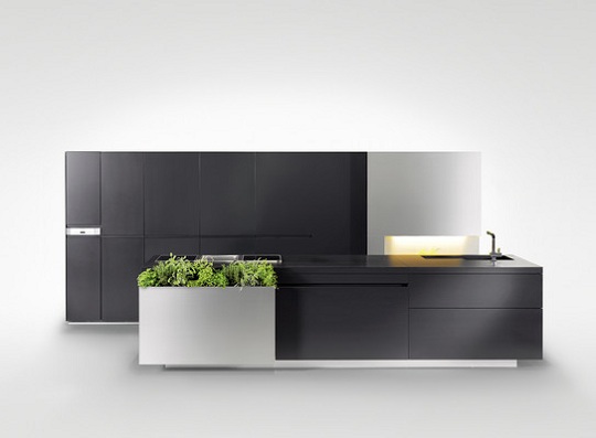 čiernobiela moderná kuchyňa