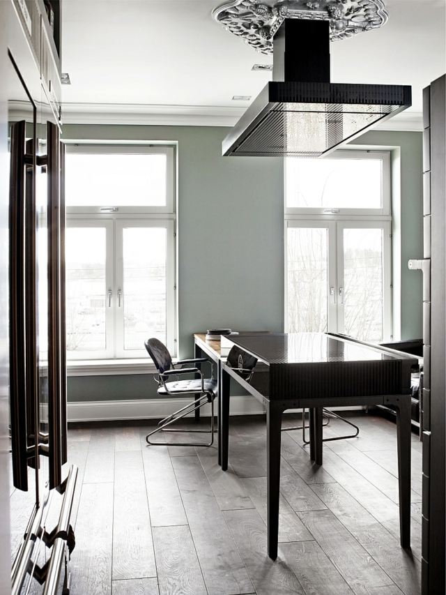 moderný kuchynský ostrovček drevo Esspaltz nerezová oceľ Indutrie Chic Elegantný priemyselný nábytok do jedálne z nehrdzavejúcej ocele