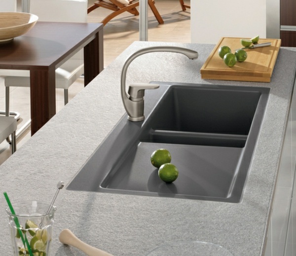 sivý nerezový kuchynský drez sivý nerezový drezová kuchyňa