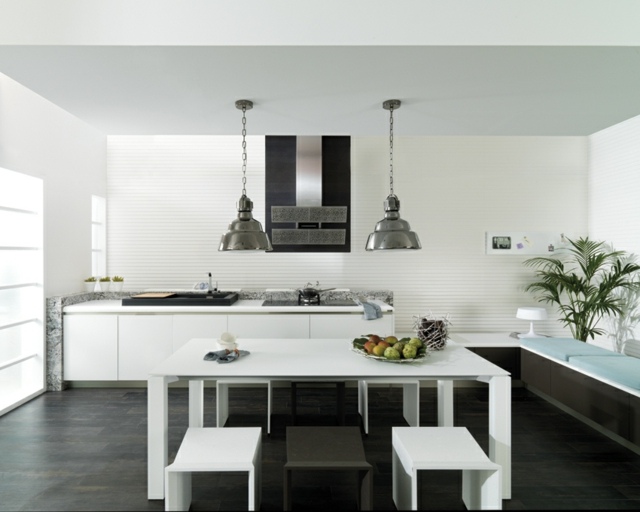 biela kuchyňa kuchynský kút originálne nápady na dizajn Kuchynský kút originálne nápady na jedálenský stôl