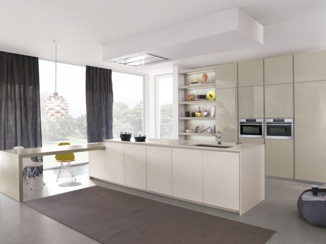 viva maistri moderná kuchynka ostrov pult jedálenský kút krém