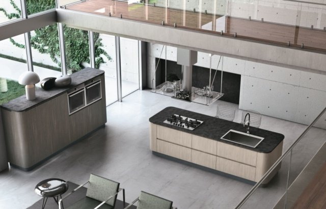 stosa priniesť voľne stojaca kuchynská linka drevená predná sivá pracovná doska