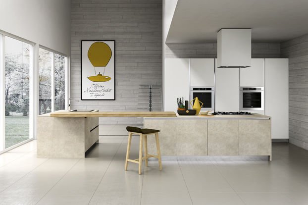 moderný kuchynský ostrovček drevené pultové bezúchytkové skrinky sigma armony