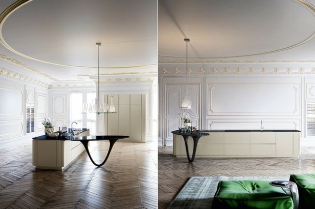 malý kuchynský ostrovček Snaidero prakticky jasný dizajnový jazyk Snaidero prakticky jasný pult s vysokým leskom v dizajnovom jazyku