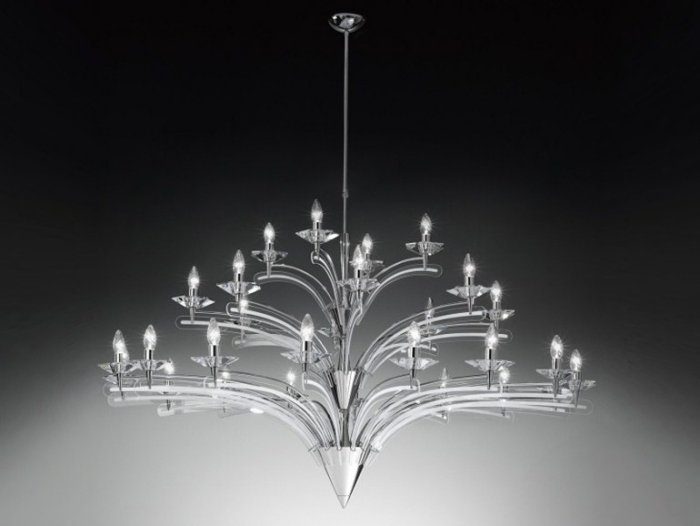 Filigránový luster ICARO zo sieťotlačového skla sieťotlačený sklenený luster-ICARO-Metal-Lux-di-Baccega-R .- & amp; -C.-Marino-Cagnatel