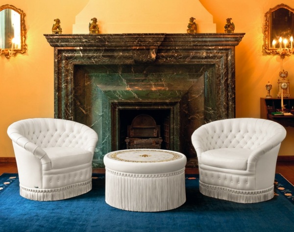 biely kožený nábytok do obývačky