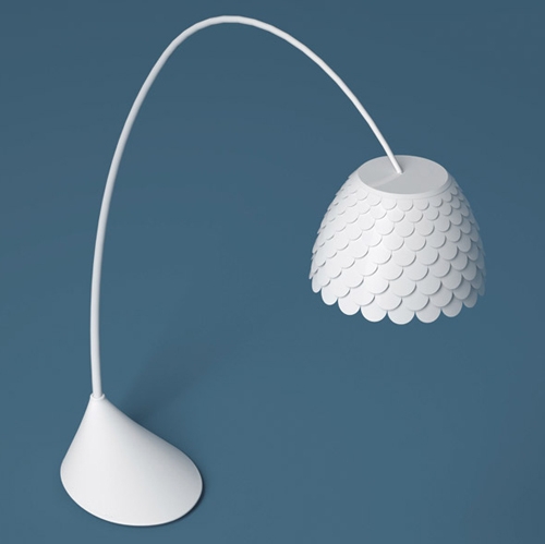 moderné podlahové svietidlo fontanaarte biele tienidlo