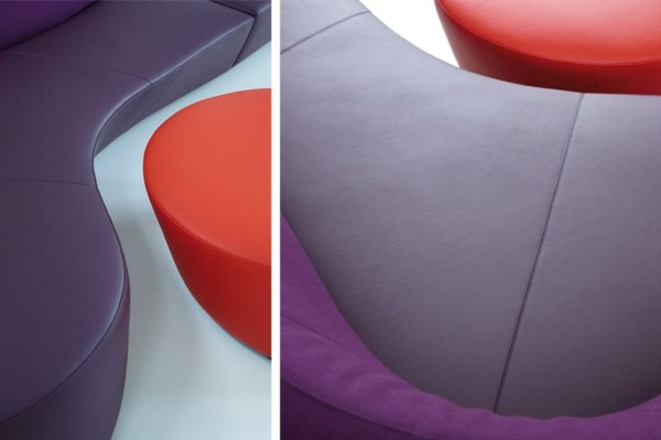 sedačka červená fialová moderný štýlový dizajn nábytku