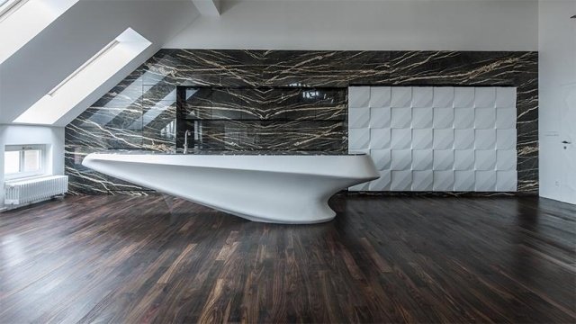 Kuchynský futuristický mramorový obklad v tvare ostrova Port Laurent kuchyňa-futuristický-tvar ostrova-Port-Laurent-mramorový obklad