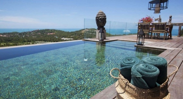 luxusná vila exotický interiér nekonečno luxusná vila s exotickým interiérovým nekonečnom