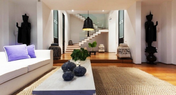 luxusná vila exotický interiér vnútorný priestor luxusná vila s exotickým interiérom