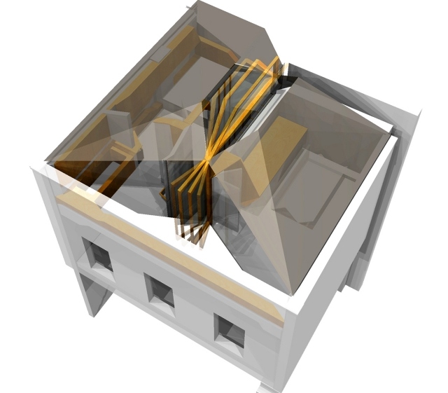 moderné dvojúrovňové schody na prestavbu modelu bytu Renovácia moderného mezonetového bytu