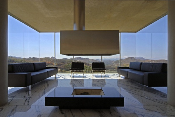 moderný-obývacia izba-žulová podlaha-kožený nábytok