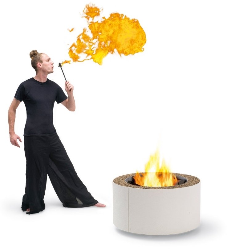 Záhradný krb Mangiafuoco s funkciou grilu, vyrobený z nehrdzavejúcej ocele mangiafuoco-záhradný-gril-krb-prenosný-moderný-vyrobený z ocele-okrúhly