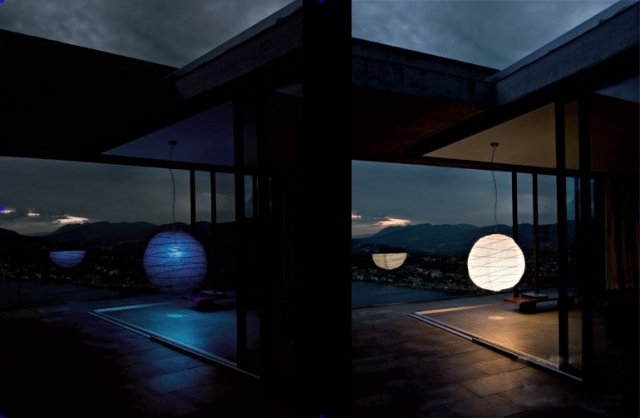 ONCE v modrom guľovom svetle Piero Lissoni vonku