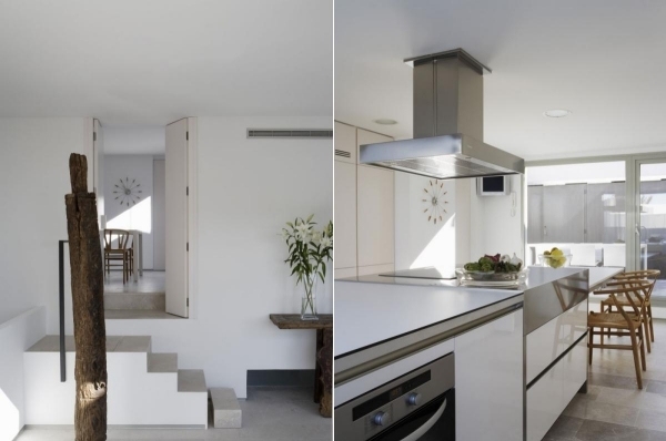 Biely kuchynský podkrovný byt Atico en U