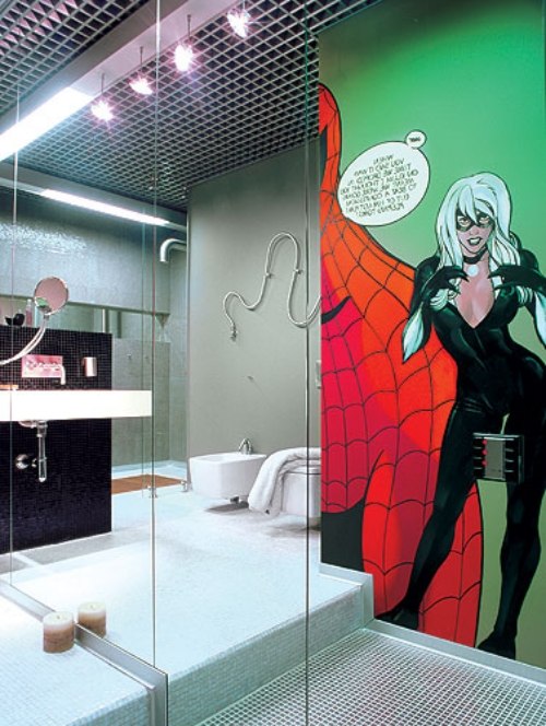 Penthouse byt superhrdina motívy kreslené postavičky Penthouse s kreslenými postavičkami s motívmi superhrdinov