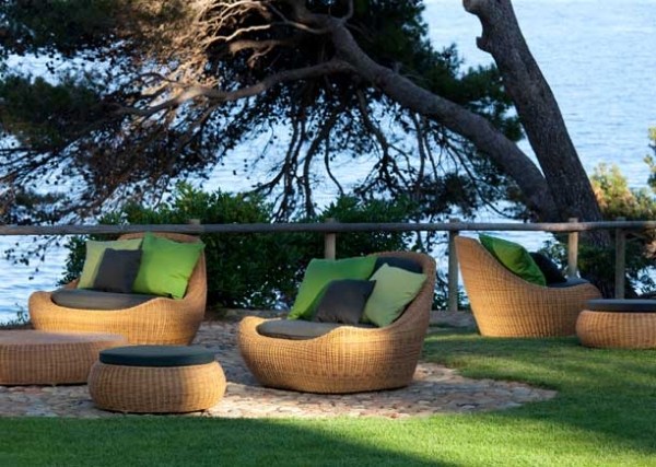 Ratanový záhradný nábytok Čalúnené podušky sedadiel Point love