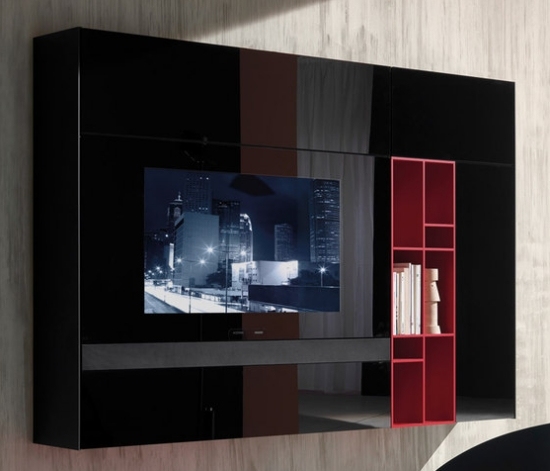 čierna červená moderný dizajnový policový systém acerbis čierna červená moderné dizajnové policové systémy od acerbis