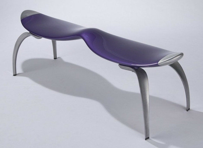 Lavičkový záhradný plastový dvojmiestny dom Záhradný plastový dvojmiestny fialový sivý