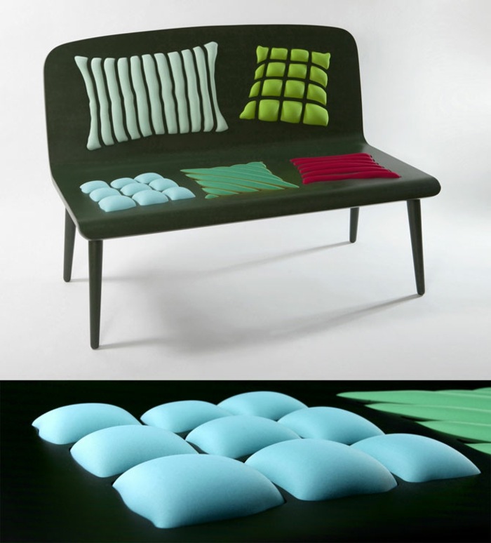 Lavica hodiť vankúš čalúnenie moderný nábytok