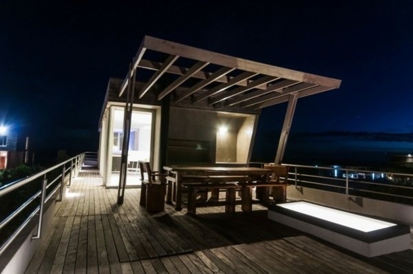 Architektúra Argentína osvetlenie strechy domu na terase