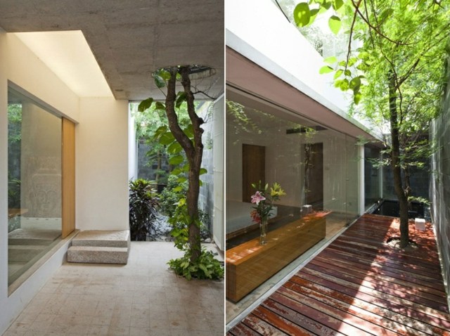 Sklenená stena v letnej spálni so slnečnou letnou spálňou