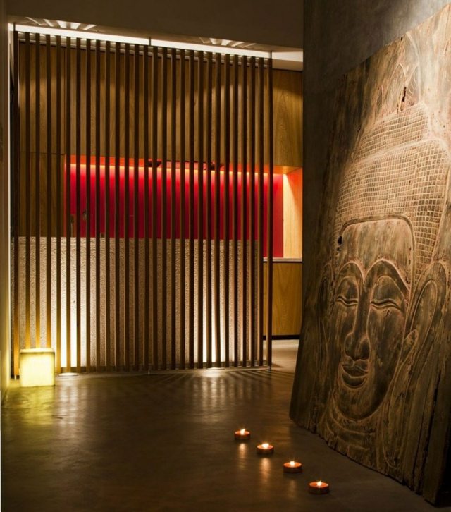 Sviečka kamenná stena Budha červená závesná lampa