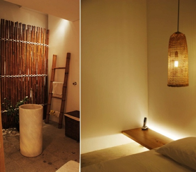 Drevený nočný stolík z drezu z ľahkého ratanu