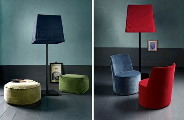 látkovo tienidlo na lampu červeno -modrej farby