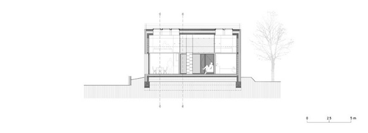 dom moderný jednoizbový dom bočný pohľad