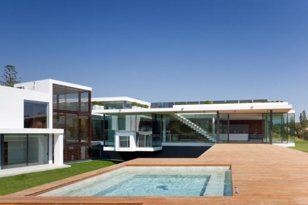 moderný dom fasáda bazén prázdninový dom Portugalsko Dom fasáda bazén prázdninový dom Portugalsko