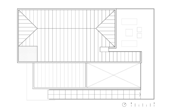 Náčrt budovy modernej architektúry domu