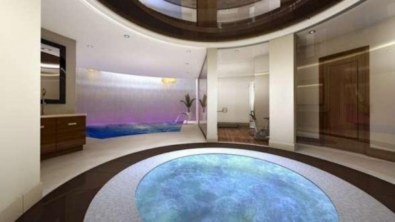 Moderný podzemný bazén vily Moderná vila-podzemný bazén