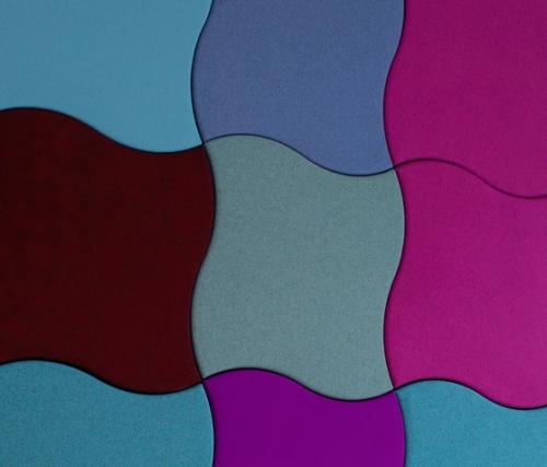 moderná stena pokrývajúca maria gronbergová modrá fialová moderný obklad na stenu od Maria Gronberg modro fialová