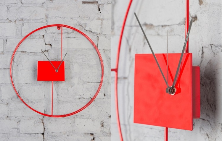 Nástenné hodiny Tutto Torna v červenej farbe od Diamantini a Domenicioni moderné-nástenné hodiny-červené-Tutto-Torna-Diamantini-a-Domeniconi