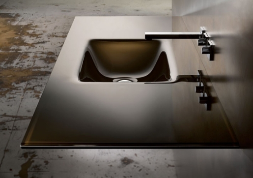 plávajúce sklenené umývadlo vitraform bronzový obdĺžnik