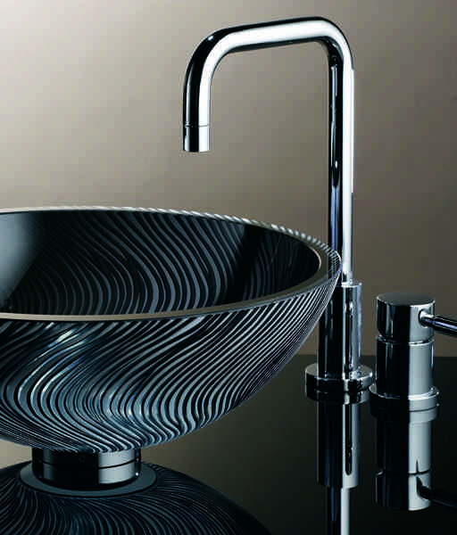 umývadlo kruhové zebra sklenené kovové armatúry