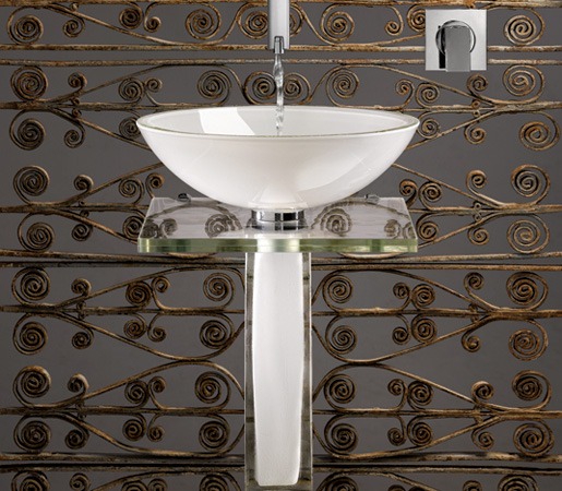 Vitraform umývadlová základňa číre sklo okrúhle obdĺžnikové