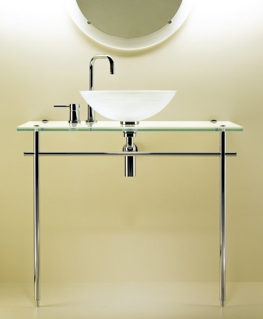 sklenené umývadlo umývadlo matné sklo kov vitraform