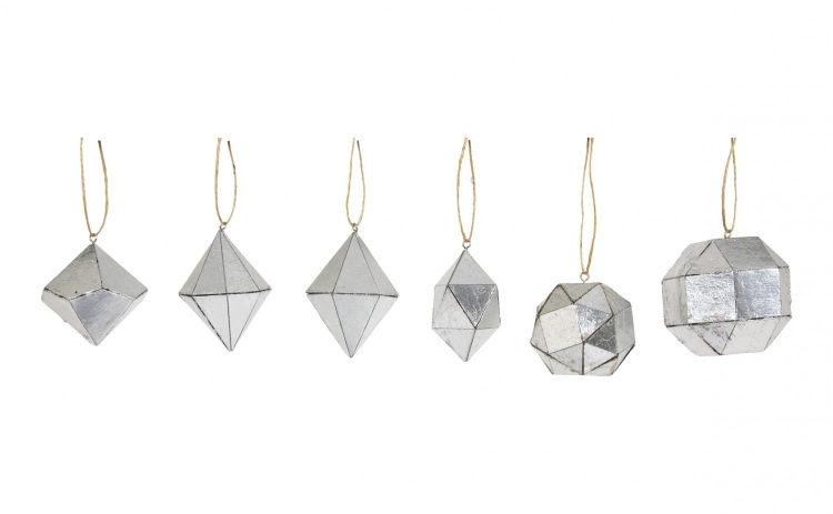 kreatívne nápady na vianočné ozdoby v minimalistickom štýle vianočné dekorácie-urob si sám-moderný-papier-duté-telové-figúrky-strieborné-vianočné stromčeky-dekorácie-závesné-3d-efekt