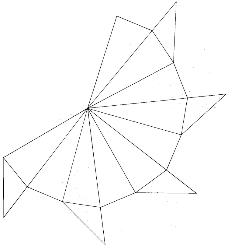 Šablóna pre duté telesá na skladanie - pyramída vianočné dekorácie-urob si sám-moderný-papier-duté-telo-šablóna-pyramída-sklady