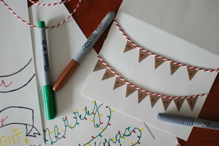 nápady na vianočné pohľadnice s textom písma