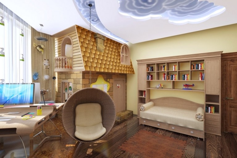 moderný-život-nápady-škôlka-stropný dizajn