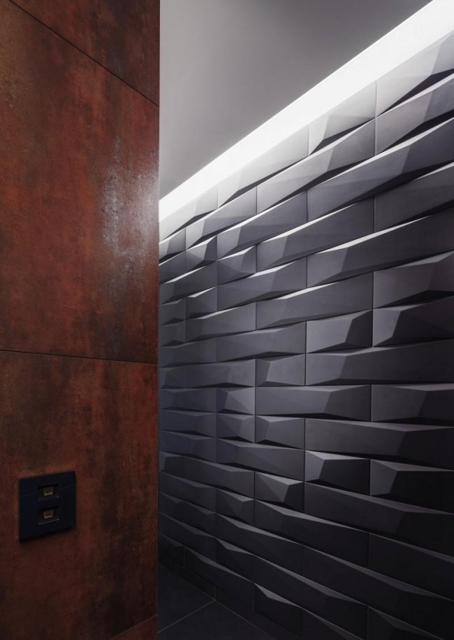 dizajn steny geometrický moderný bytové štúdio 1408 stenový dizajn geometrický moderný byt od štúdia 1408